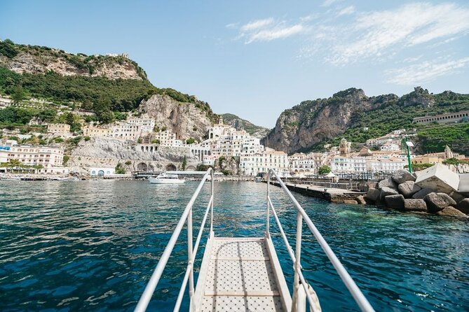 From Sorrento/Nerano:Amalfi Shared Tour (9:00am or 11:15am ) - Boat Comfort: Big Boat, Canopy Options, Bathroom, and Real Talk on Choppy Water