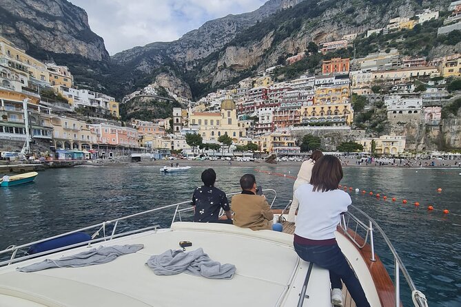 From Sorrento or Positano: Amalfi Coast Private Boat VIP Tour - On-board VIP comfort: restroom, outdoor shower, and the captain’s cave skills
