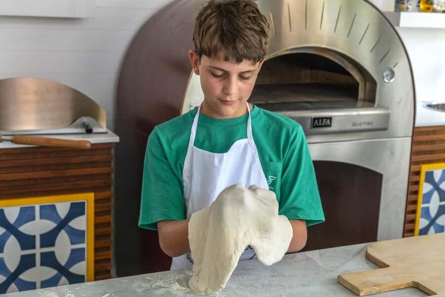 From Sorrento: Pizza-Making Class w/ View of Mount Vesuvius - Building Your Pizza: From Dough to a Real Meal