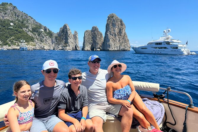 Luxury private boat tour to Capri and Blue Grotto on Gozzo 32 ft - White Grotto and then 3 hours on Capri island