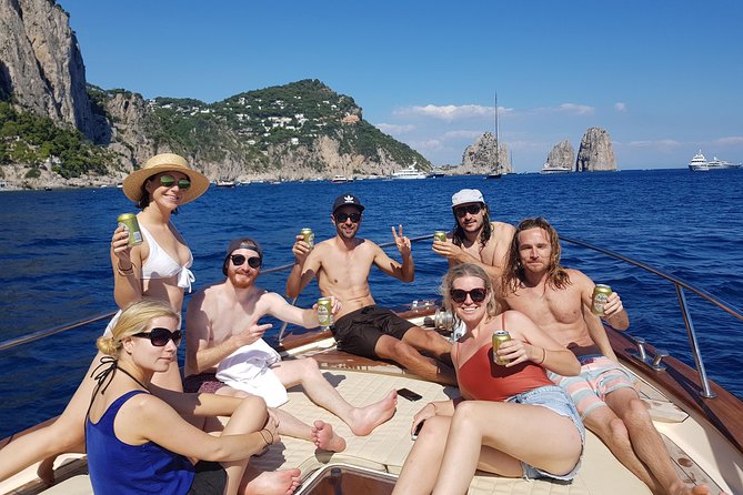 Sorrento: Capri Select Boat Trip with Swim, Drinks & Pick Up - White Cave and Villa-Spotting: Capri’s Coastline at Speed