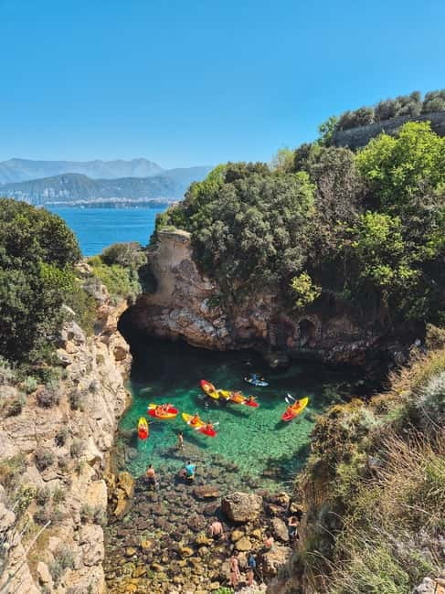 Sorrento: kayak small group tour to Bagni Regina Giovanna - Gear you actually use: kayak, dry bag, phone case, and cleanup