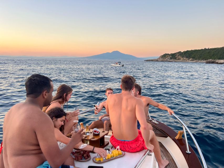 Sorrento: Private Sunset Boat Tour with Music and Aperitif - Puolo Beach break time: aperitif and the real payoff
